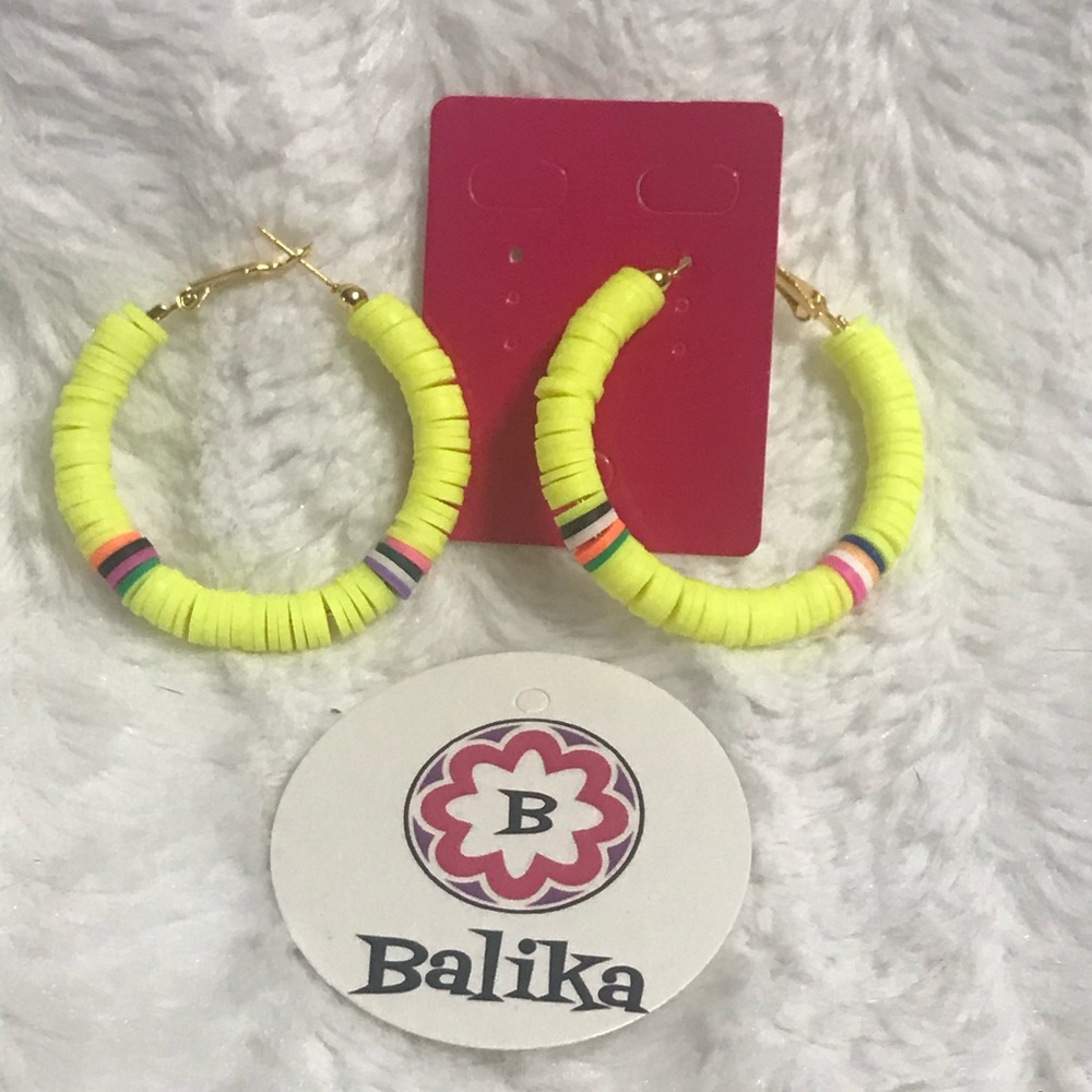 Hoop earrings!!! Polymer Clay Earrings. Bright yellow